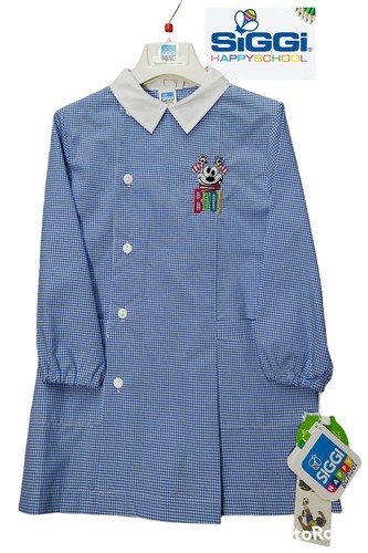 Grembiule scuola bambino asilo materna quadretti celeste SIGGI vari modelli - Picture 27 of 50