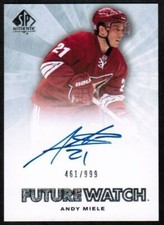 2011-12 SP AUTHENTIC ANDY MIELE #222 COYOTES ROOKIE AUTO #/999 (ref 7958)