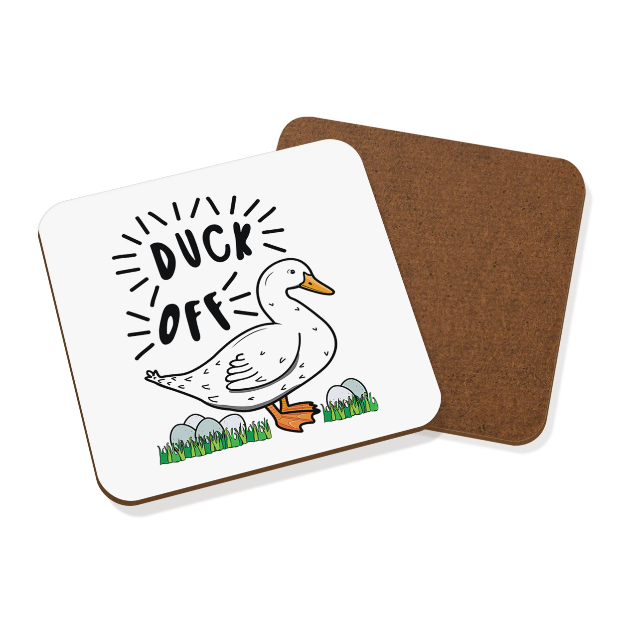 Duck Off Coaster Drinks Mat - Funny Rude Joke Animal Pet