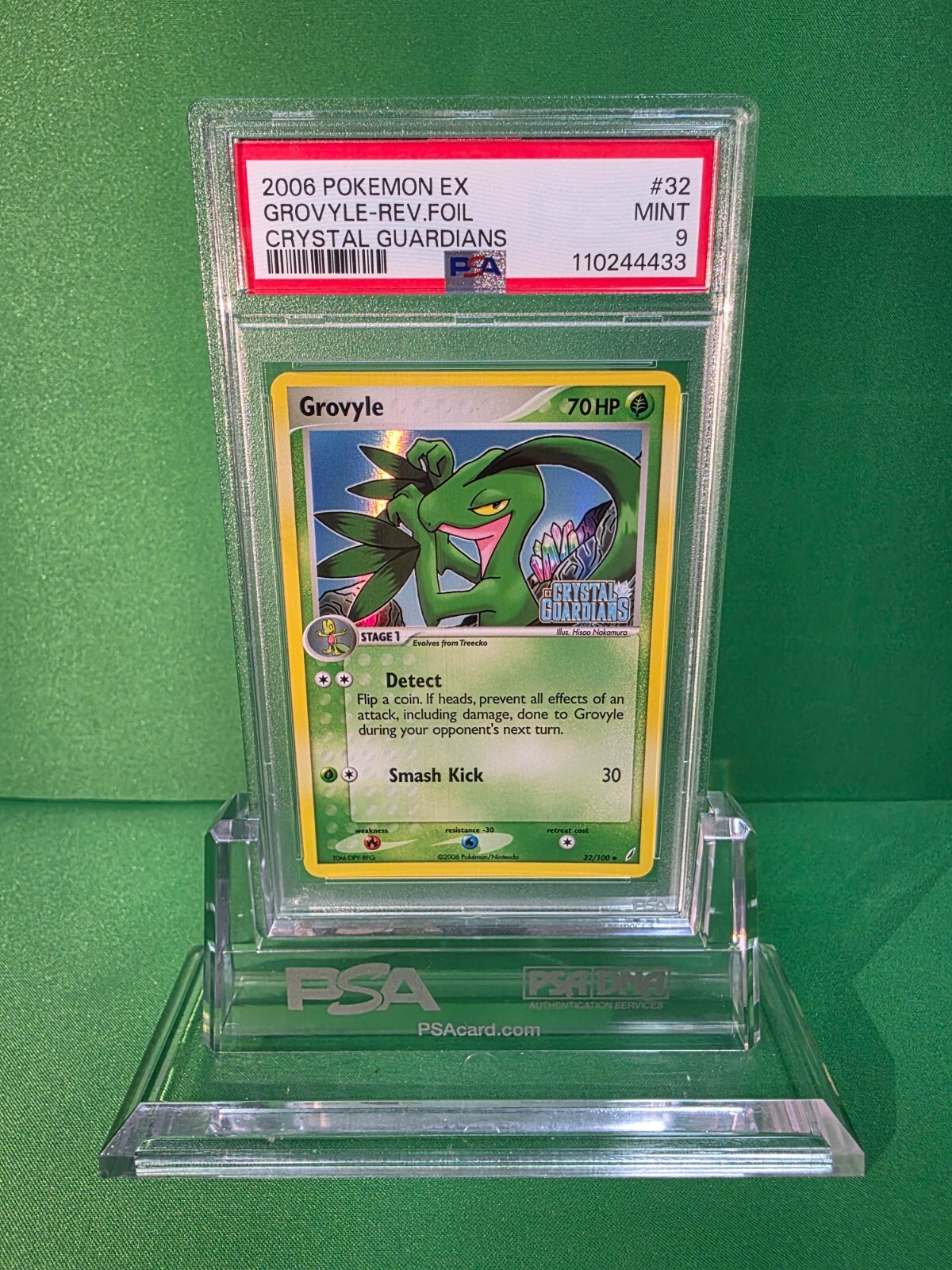 POKEMON 2006 EX CRYSTAL GUARDIANS GROVYLE REVERSE FOIL 32/100 PSA 9
