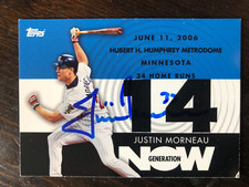Minnesota Twins JUSTIN MORNEAU autographed 2007 Topps Now Generation
