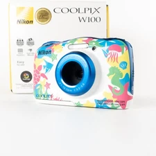 Nikon Coolpix W100 13.2Mp Waterproof Digital Camera 3x Zoom - Marine design_