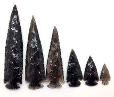 Black Obsidian Arrowhead - Polished Stone, Natural Black Obsidian from Mexico