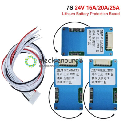 7S 24V 25A/20A/15A Li-ion Battery Charging Protection Board with Balance NEW