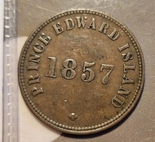 1857 Canadian Cent Penny Coin Prince Edward Island Token Canada VF C-172A