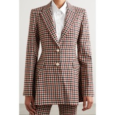 Nwt Jw Anderson Checked Wool Peplum Blazer Size 0