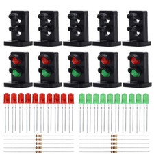 10 sets Target Faces With Red Green LEDs for O Scale Railway Dwarf Signal JTD25