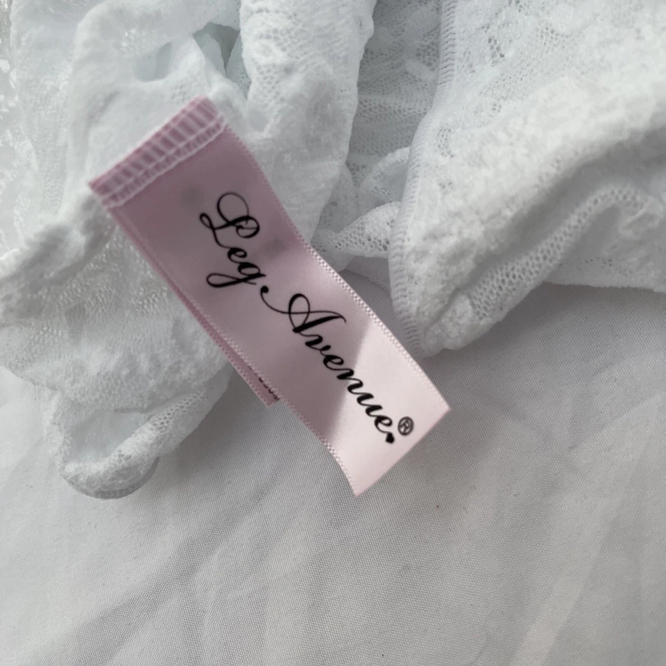 Leg Avenue Lingerie 2 Piece Lace Socks And One Piece Nylon White One Size NWOT - Image 3 of 4