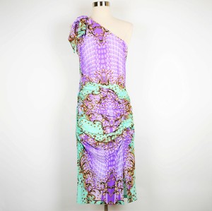 purple green and gold dress