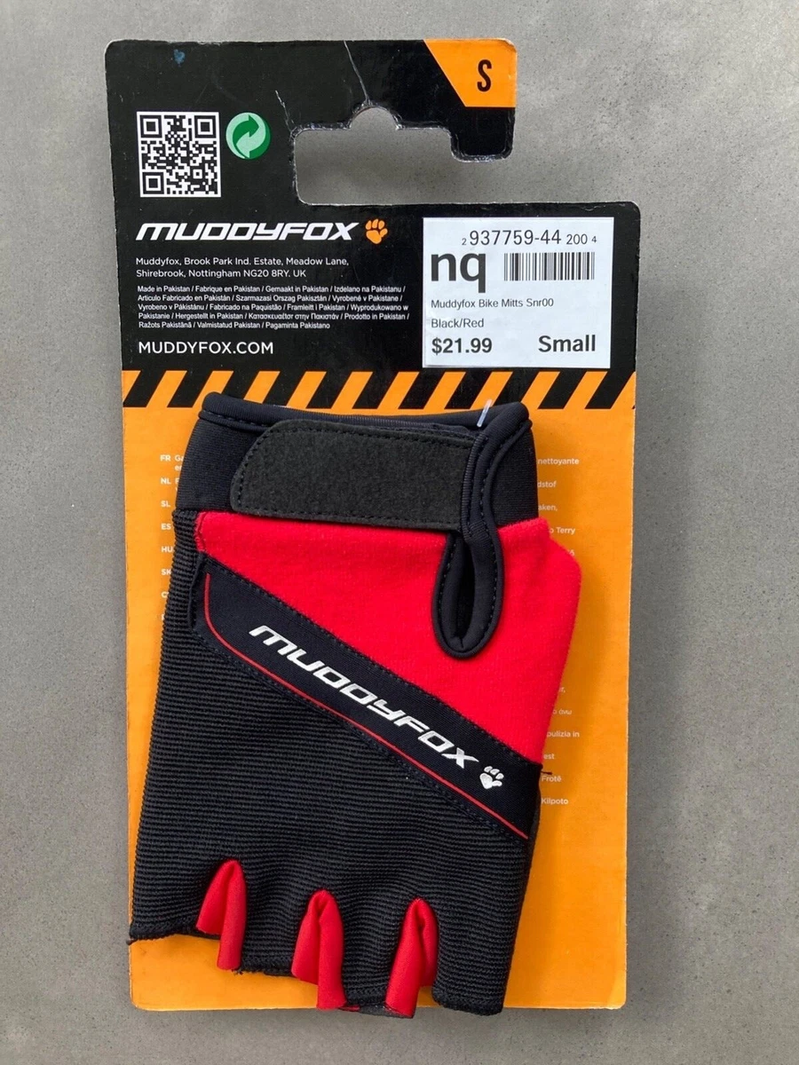 Cycling gloves mitts sz S red black Muddy Fox lightweight padded