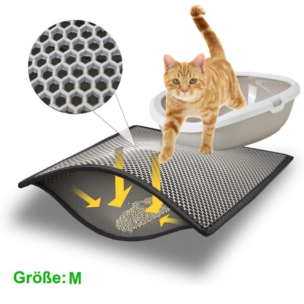 Katzenklo, Katzenstreu Matte, Unterleger, Katzenmatte Wasserdicht 33X50 Cm, Grau-image