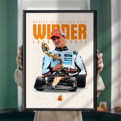 Lando Norris Monaco Grand Prix Sieg 2025, F1, Poster, McLaren, Druck, Wandbild