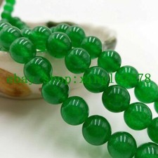 Natural 6/8/10/12mm Green Jade Jadeite Round Gemstone Loose Beads 15'' AAA 