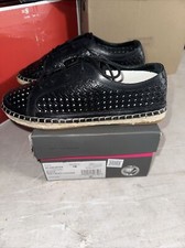 NEW Vince Camuto Woman's Leather Galstita Shoes Sneakers Footwear Size 7M Black