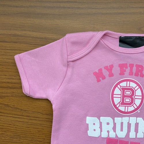 Bruins Shirt Size 3 6 months Reebok Baby Girls Hockey NHL Logo Pink Tee Top - Picture 5 of 12