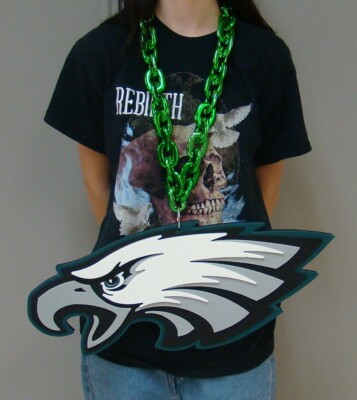Philadelphia Eagles Eagle Head BIG LOGO 3D Fan Chain Foam Necklace