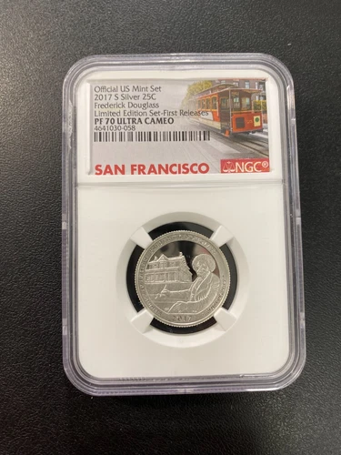 2017 S FREDERICK DOUGLASS QUARTER NGC PR-70 DCAM - SILVER PROOF - SLABBED - 25C