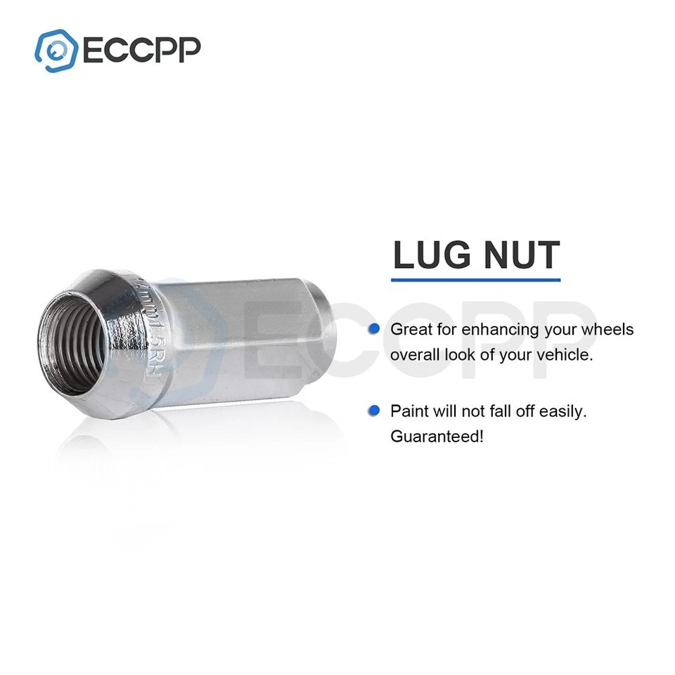 24 tuercas cromadas M14x1,5 para Chevy Silverado 1500 Tahoe GMC Cadillac 1,9" de alto Foto 3 de 4