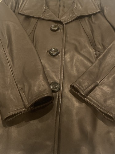 Ellen Tracy Brown Soft Leather Jacket 3 Button Closure Side Pockets Women’s XL - Picture 14 of 14