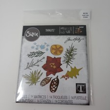 Tim Holtz Sizzix Thinlits 666069 Metal Dies Pack of 14 Modern Festive Fall