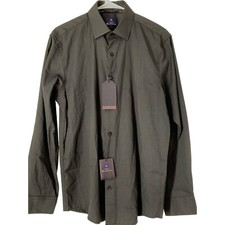 Men s Ben Sherman Black Diamond Texture Dress Shirt Size Medium Slim Fit 5355
