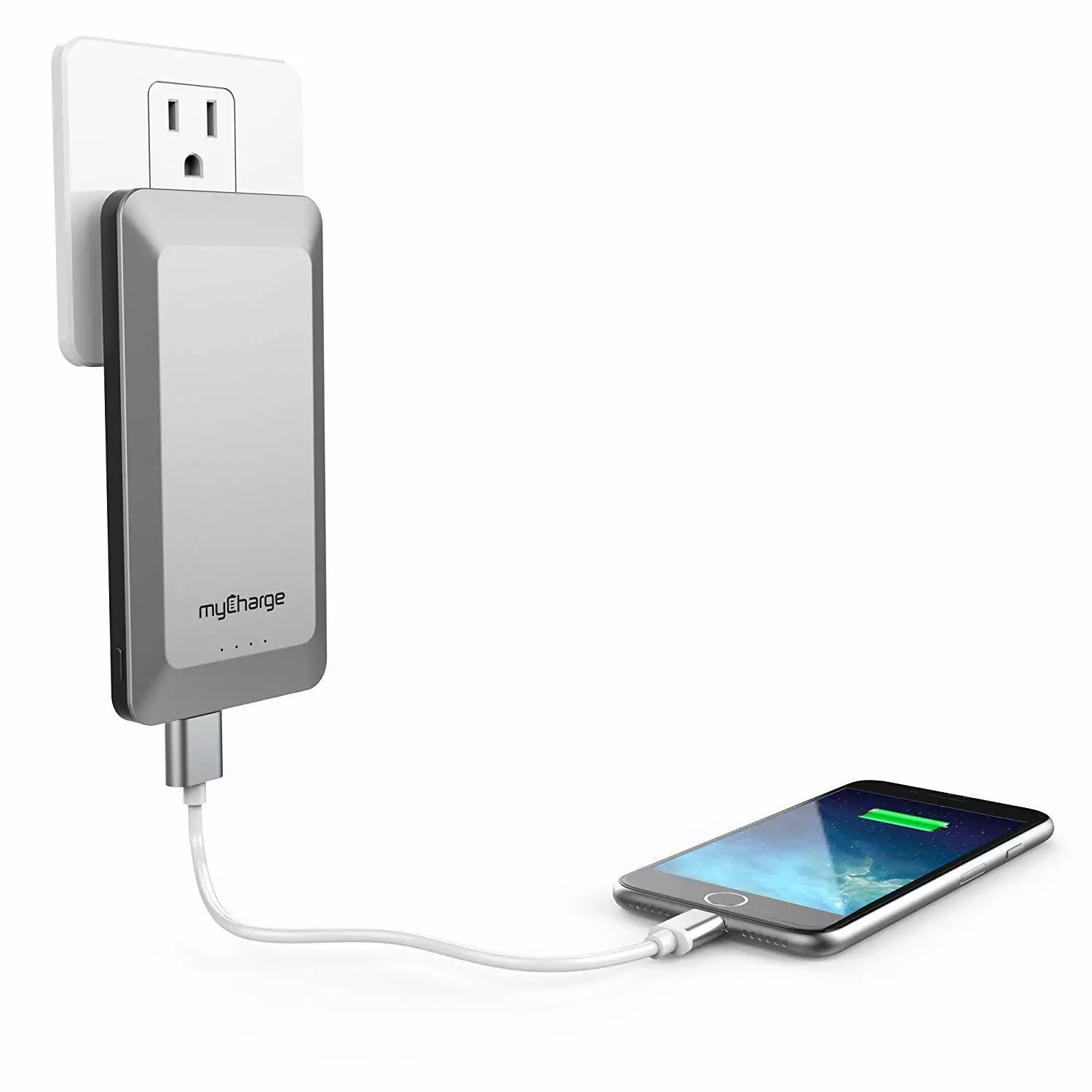 MyCharge Home&Go Plus 4000mAh 2-in-1 Portable Power Bank with Built-in Wall Charger