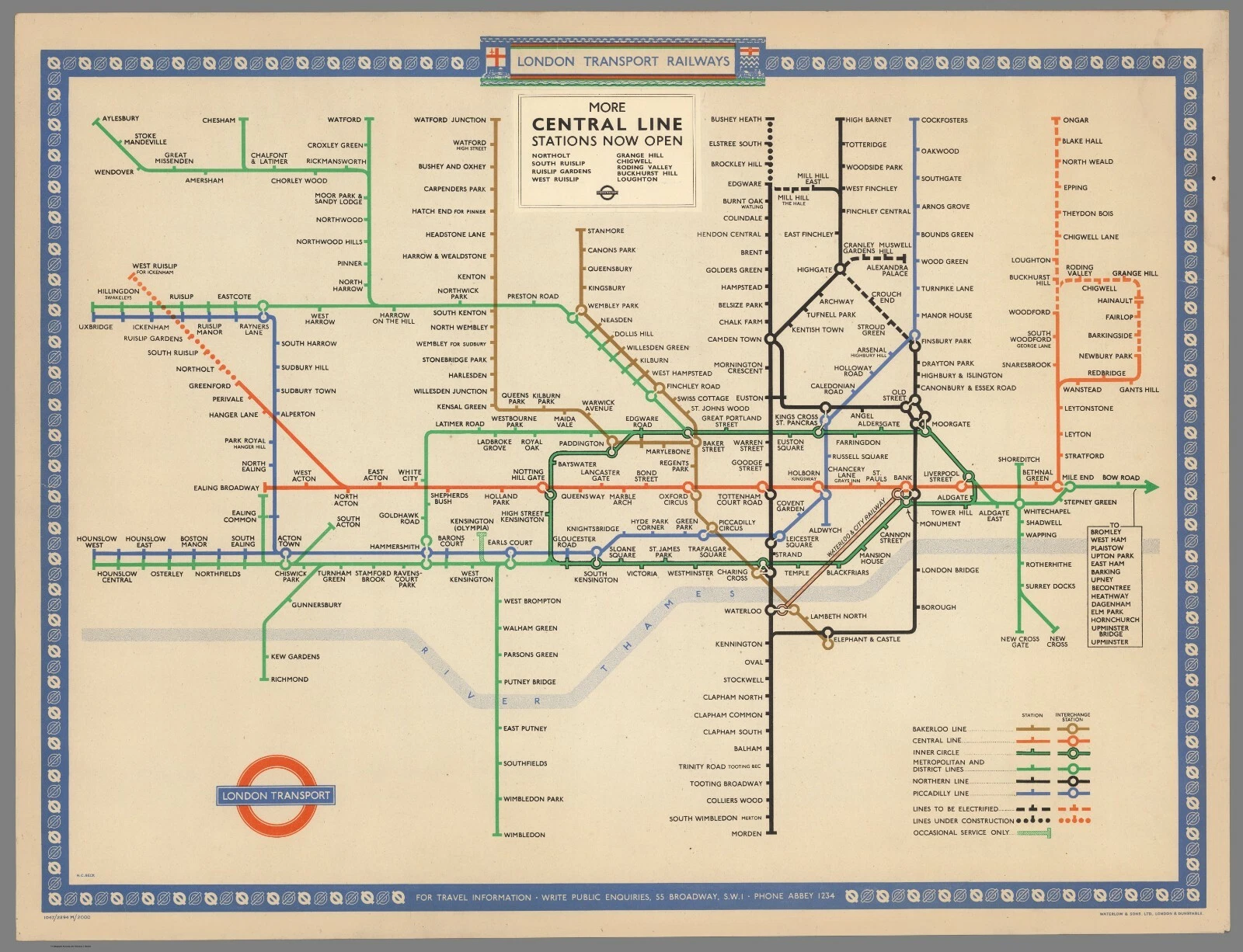 vintage london underground map