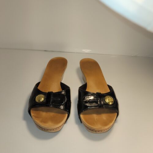 Coach Lee Patent Leather Wooden Sandal Size 8? - image 1