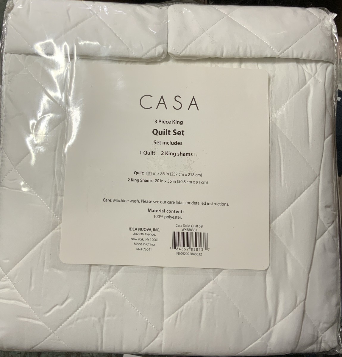 ✓ CASA 3 piece QUILT SET KING, WHITE 🆕 | eBay