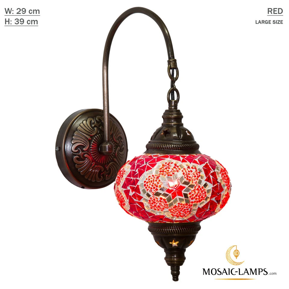 Lámpara de Pared Mosaico Turco Cuello de Cisne Único, Iluminación de Techo Tradicional, Grande Foto 4 de 4