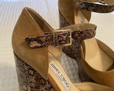 jimmy choo snakeskin wedges