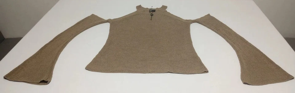 Suéter Love Token Hombro Frío Lino/Rayón L/S Tostado Nuevo con Etiquetas Foto 2 de 4