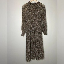 Madewell Resourced Georgette Smocked Neck Midi Dress in Folktale Paisley medium