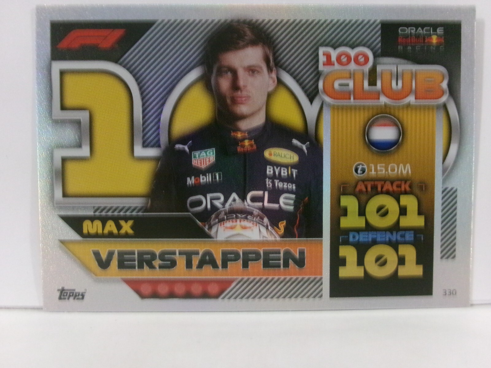 2022 Topps F1 Turbo Attax - 100 Club #330 Max Verstappen