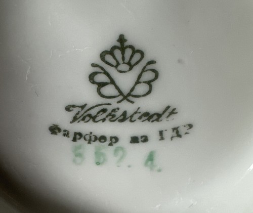 Antique Volkstedt Porcelain Tea Pot Porzellan Kanne Thuringia w/gold Trim - Picture 7 of 8