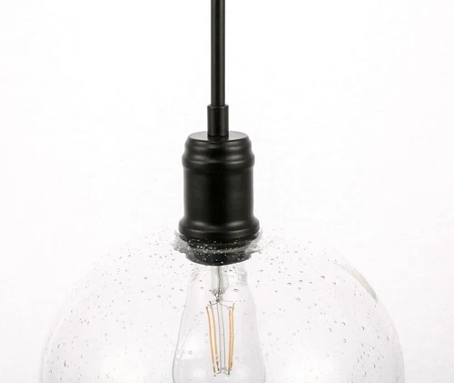 Chandelier Pendant Light Fixture Glass Shade Black Kitchen Island Lighting - Picture 10 of 11