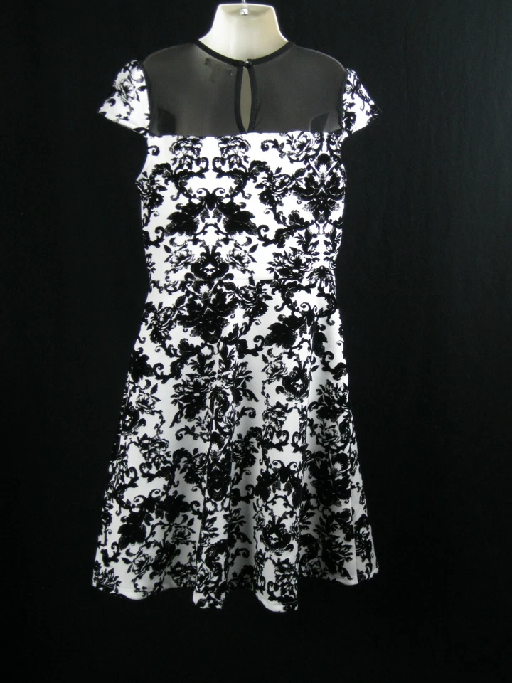 Девочек размер 10 Пасхи весны черный/белый праздник Monteau цветочный платье EUC! - Изображение 2 из 4