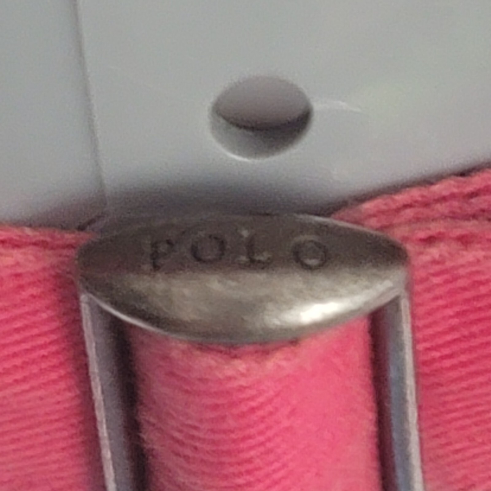 VINTAGE Polo Ralph Lauren Cappello Berretto Cinghia Schiena Cappello Rosso Blu Pony