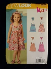 Simplicity new look 6066 child Sz 3-8 Sundress Headband Pattern Uncut 