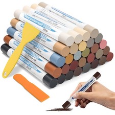 30 Color Wood Filler Stick Set - Wax Crayons for Furniture Repair & Baseboard Fi