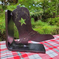 Boot Bookend Metal Cowboy Boot Western Decor