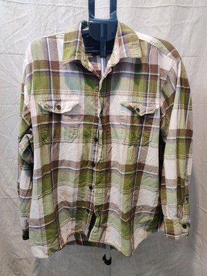 Vintage Redhead Shirt Men's Size 2XL Green Plaid Button Up Long Sleeve Flannel