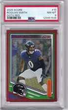 2025 Panini Score Roquan Smith PSA 8 14/25 Dots Red #10 - Ravens
