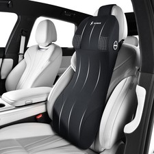 Florich Memory Foam Car Lumbar Support With Headrest Pillow 2-in-1 Car Seat Head