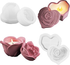2Pcs Jar Molds for Epoxy Resin with Lid Flower Resin Molds Rose Silicone Mold fo