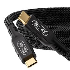 USB C 3.2 Gen 2 Data Cable 20Gbps 240W Fast Charge 4K Video Nylon 6.6ft 2m
