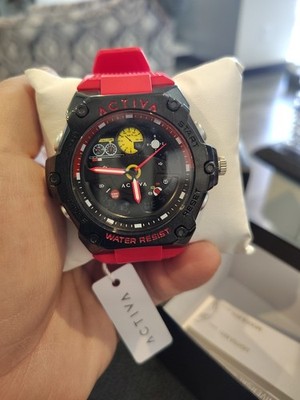 Activa X Invicta Racing Mens Black & Red  55mm Watch ACW8092-003 NIB $99 Retail