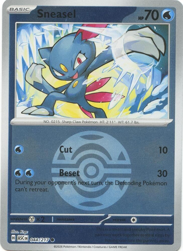 Sneasel (Dusk Ball) 044/217 Reverse Holofoil ME: Ascended Heroes NM