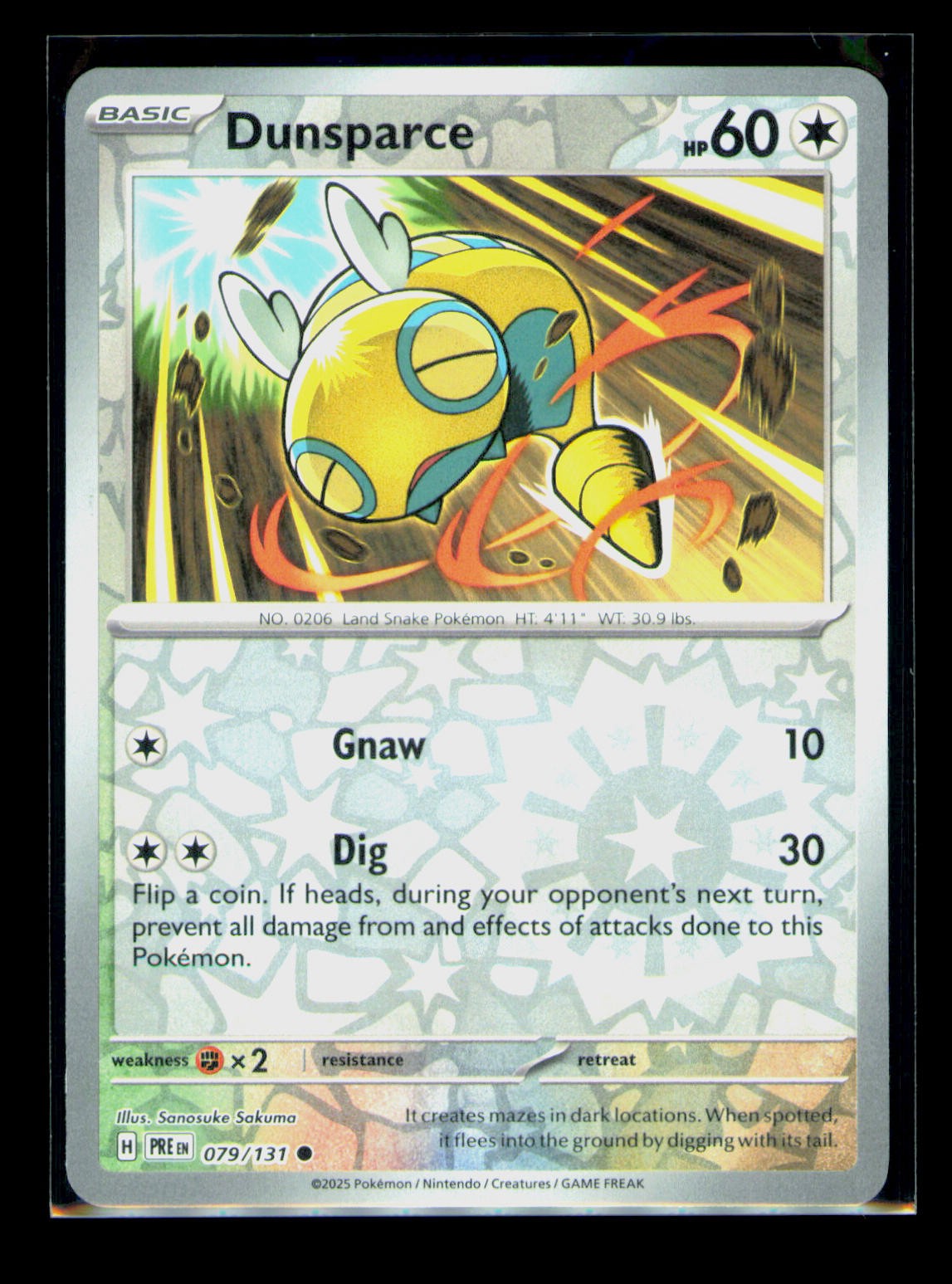 Dunsparce Reverse Holo Common SV: Prismatic Evolutions 079/131 NM