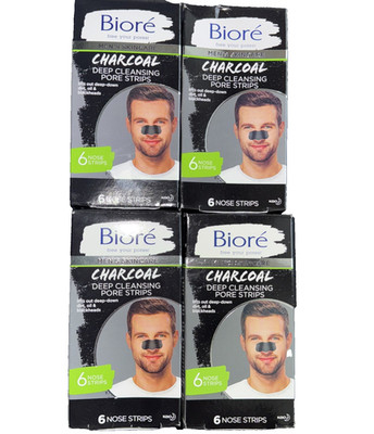 Set of 4 Bioré Men's Nose Pore Strips Blackhead Removal Deep Cleansing  24 Total